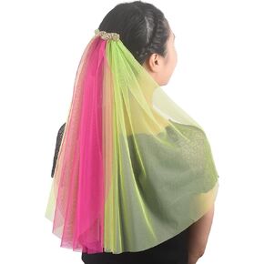 Leimandy الحجاب الزفاف العازبة حزب الحجاب الزفاف الحجاب شخصية الحجاب وصيفه الشرف الحجاب القصير مع حجر الراين B031 in Kuwait