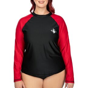 PERONA Women’s Plus Size Rash Guard Long Sleeve Swim Shirts UPF 50+ Sun Protection Top