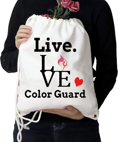 JYTAPP Color Guard Drawstring Bag Colorguard Senior Graduation Gift Drawstring Backpack Flag Gift Color Guard Gift (black) in Saudi Arabia