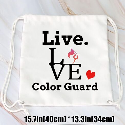 JYTAPP Color Guard Drawstring Bag Colorguard Senior Graduation Gift Drawstring Backpack Flag Gift Color Guard Gift (black) in Saudi Arabia