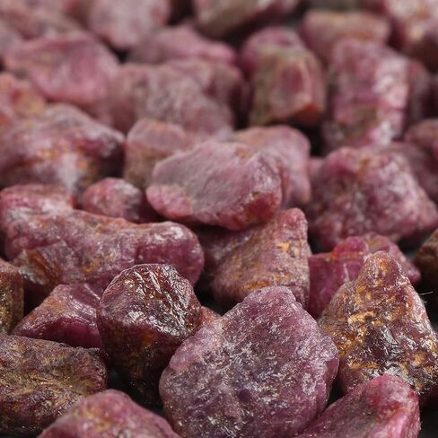 Rough Ruby Crystal 100 Ct Natural Healing Gems Set of 10 Pcs Raw Gemstone Beads for Cabbing, Lapidary, Tumbling, Wire Wrapping, Reiki and Wicca in Saudi Arabia