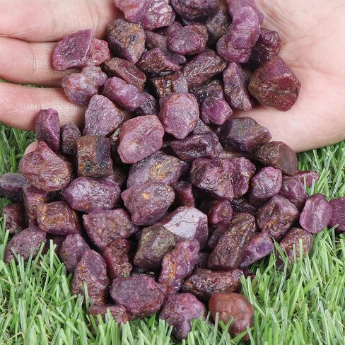 Rough Ruby Crystal 100 Ct Natural Healing Gems Set of 10 Pcs Raw Gemstone Beads for Cabbing, Lapidary, Tumbling, Wire Wrapping, Reiki and Wicca in Saudi Arabia