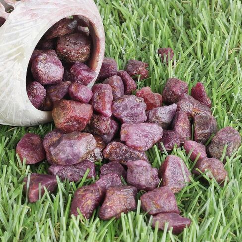 Rough Ruby Crystal 100 Ct Natural Healing Gems Set of 10 Pcs Raw Gemstone Beads for Cabbing, Lapidary, Tumbling, Wire Wrapping, Reiki and Wicca in Saudi Arabia