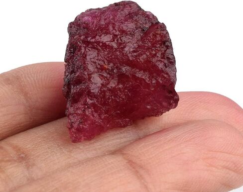 GEMHUB Untreated Raw Rough Ruby 30.50 Ct. Certified Healing Crystal Natural Red Ruby Gemstone in Saudi Arabia