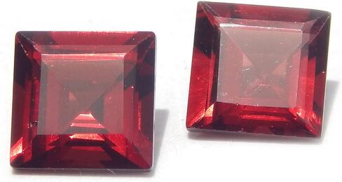 Faceted 7mm Square Shape AAA Quality Mozambique Garnet Pair, Natural Garnet Stone, Garnet Pair for Making Earrings & Other Jewelry. in Saudi Arabia