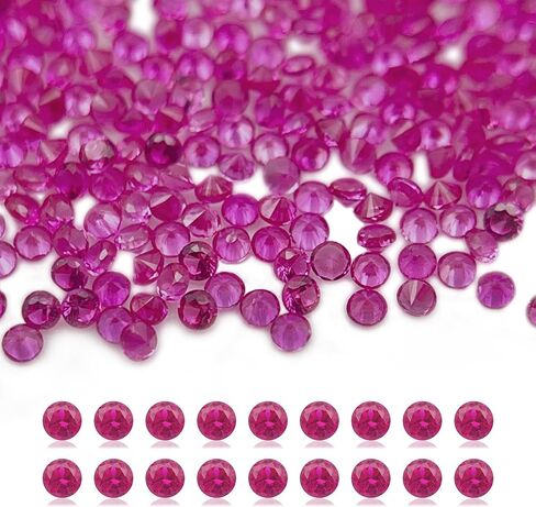 Gryrigns 1 مم، مجموعة صغيرة مستديرة فضفاضة من حجر الياقوت الاصطناعي بالجملة، أحجار كريمة اكسيد الالمونيوم الحمراء مقطوعة الأوجه 3A VVS لاستبدال مجوهرات فن الأظافر (2 قيراط - 10 قيراط إجمالاً، 1 مم) in Kuwait