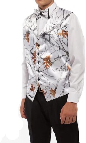 Tailorsun White Camouflage Vests Wedding Vests 3Pcs Tie and Bow Tie for Men in Saudi Arabia