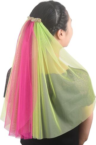 Leimandy الحجاب الزفاف العازبة حزب الحجاب الزفاف الحجاب شخصية الحجاب وصيفه الشرف الحجاب القصير مع حجر الراين B031 in Kuwait