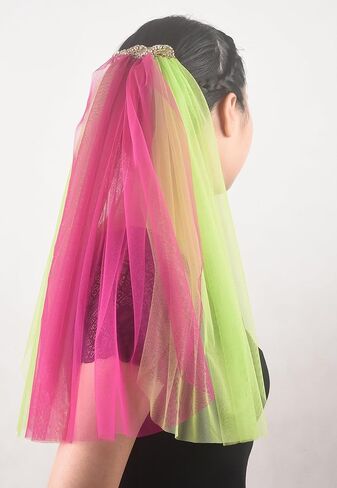 Leimandy الحجاب الزفاف العازبة حزب الحجاب الزفاف الحجاب شخصية الحجاب وصيفه الشرف الحجاب القصير مع حجر الراين B031 in Kuwait