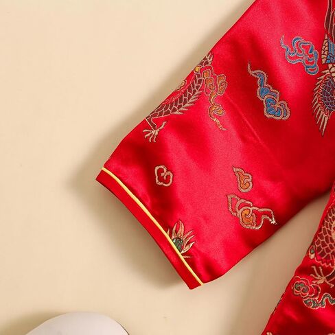 Girls Qipao Peony Long Sleeve Dress Chinese New Year Clothing Chinese Traditional Clothes for Kids Toddler 1-12Y in Saudi Arabia