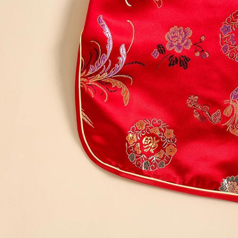 Girls Qipao Peony Long Sleeve Dress Chinese New Year Clothing Chinese Traditional Clothes for Kids Toddler 1-12Y in Saudi Arabia