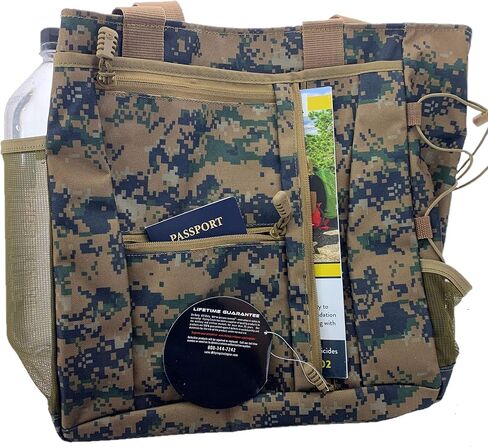 Large Deluxe Travel Tote - Perfect Beach or Picnic Bag - Vacations, Sailing, or Boating - Military Grade - Water Resistant, Roomy & Versatile Travel Tote w/ 11 Inch Shoulder Strap [Coyote Brown] in Saudi Arabia