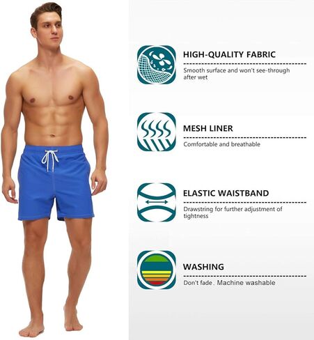 شورت سباحة رجالي من Tyhengta سريع الجفاف للشاطئ مع بطانة شبكية in Kuwait