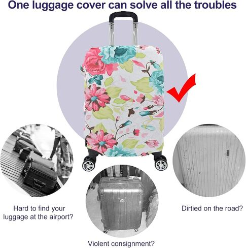 Suitcase Cover Protectors 24 28 30 Inch Luggage Cover Elastic Travel Trolley Protector S Fit 19-20 Inch Suitcase Black in Kuwait