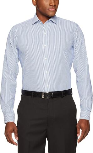 قميص رسمي بأزرار سفلية للرجال بقصة ضيقة وياقة منتشرة in Kuwait