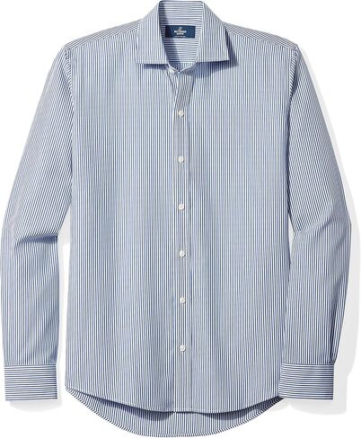 قميص رسمي بأزرار سفلية للرجال بقصة ضيقة وياقة منتشرة in Kuwait