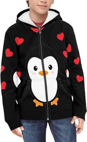 Mumeson Zip Up Hoodie Long Sleeves Pullover for Teens Kids Fit Outdoor Sports Loose Hoodies with Pocket in Saudi Arabia