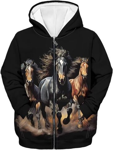 Mumeson Zip Up Hoodie Long Sleeves Pullover for Teens Kids Fit Outdoor Sports Loose Hoodies with Pocket in Saudi Arabia