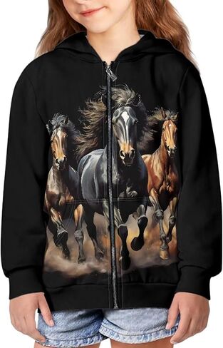 Mumeson Zip Up Hoodie Long Sleeves Pullover for Teens Kids Fit Outdoor Sports Loose Hoodies with Pocket in Saudi Arabia