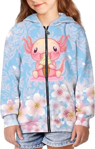 Mumeson Zip Up Hoodie Long Sleeves Pullover for Teens Kids Fit Outdoor Sports Loose Hoodies with Pocket in Saudi Arabia