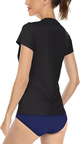 Boladeci Women's Rash Guard Short Sleeve V Neck UPF 50+ Sun Protection Clothing Quick Dry UV SPF Swim Shirts in Saudi Arabia