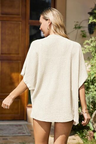 STYLEWORD Women's 2024 Spring Fashion Cardigan Short Sleeve Summer Beach Lightweight Kimonos Open Front Casual Loose Sweater in Saudi Arabia