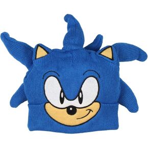 Seven Times Six Sonic The Hedgehog Embroidered Face 3D Stand-Up Quills Costume Beanie Hat Blue in Saudi Arabia