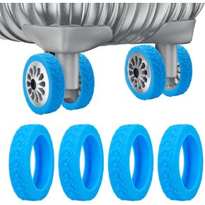 8pcs Luggage Wheel Covers, Silicone Suitcase Wheel Protector Noise Resistant Anti-Wear Suitcase Caster Replacement Cover for Most 8 Caster Luggage (Black)