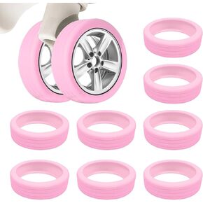 OUMEDUO Luggage Wheel Covers, 8PCS Silicone Suitcase Wheel Covers, Shock-proof Anti-scratch Reduce Noise Carry On Luggage Wheel Protective Covers (Pink) in Saudi Arabia