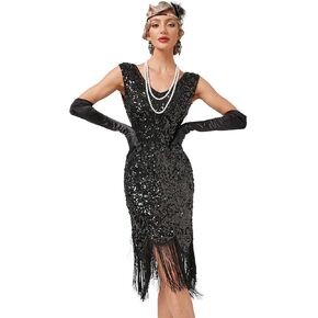 IDOPIP Women's Flapper Dresses 1920s Gatsby Sequin Fringed Tassels Dress 20s Roaring Party Wedding Cocktail Evening Gown in Kuwait