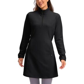 Pudolla Women's Fleece Dress Long Sweatshirt Tunic Dress with Pocket