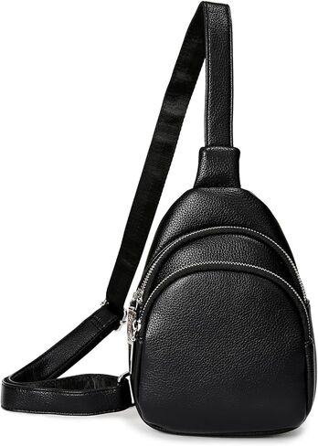 Sling Bag for Women, Small Crossbody Purse, Fanny Packs Chest Satchel Purse Waist Packs for Outdoor Travel, Black in Kuwait