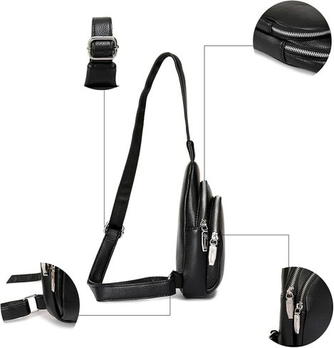 Sling Bag for Women, Small Crossbody Purse, Fanny Packs Chest Satchel Purse Waist Packs for Outdoor Travel, Black in Kuwait