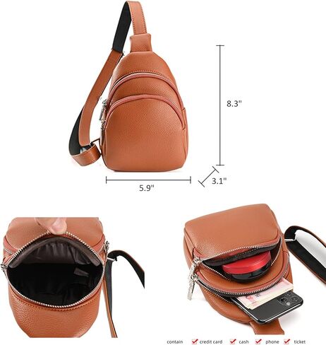 Sling Bag for Women, Small Crossbody Purse, Fanny Packs Chest Satchel Purse Waist Packs for Outdoor Travel, Black in Kuwait