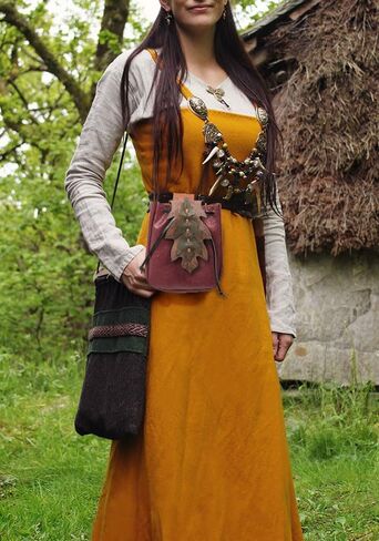 PROCOS Medieval Drawstring PU Leather Belt Pouch Renaissance Vintage Waist Bag Coin Purse for LARP Pirate Gothic Accessories (Black) in Saudi Arabia