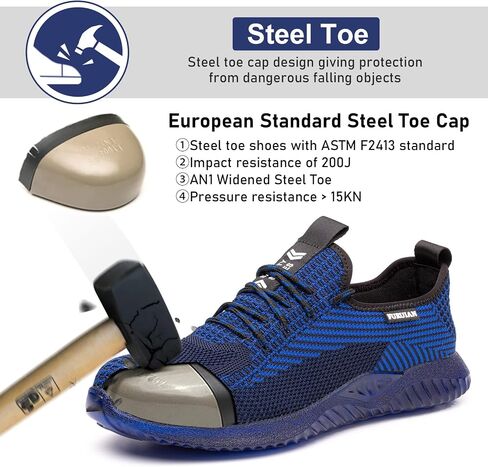 Furuian Steel Toe Shoes for Men Comfortable Safety Shoes Non Slip Steel Toe Sneakers Warehouse Industry Contstruction Mens Work Shoes in Saudi Arabia