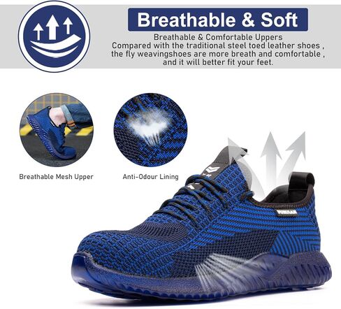 Furuian Steel Toe Shoes for Men Comfortable Safety Shoes Non Slip Steel Toe Sneakers Warehouse Industry Contstruction Mens Work Shoes in Saudi Arabia