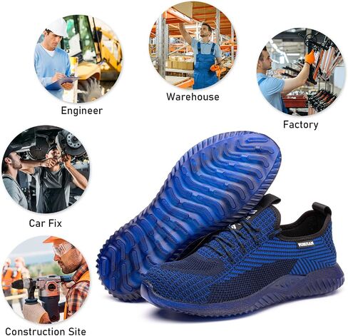 Furuian Steel Toe Shoes for Men Comfortable Safety Shoes Non Slip Steel Toe Sneakers Warehouse Industry Contstruction Mens Work Shoes in Saudi Arabia