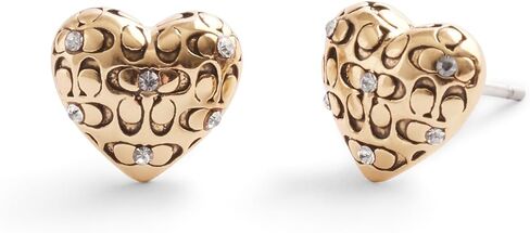 COACH Womens Signature Quilted Heart Stud Earrings in Saudi Arabia