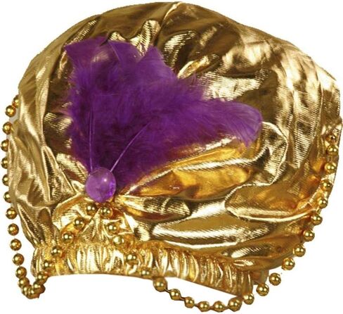 Forum Novelties - Gold Turban with Beads,12" X 18", Fits Standard Adult Head in Saudi Arabia
