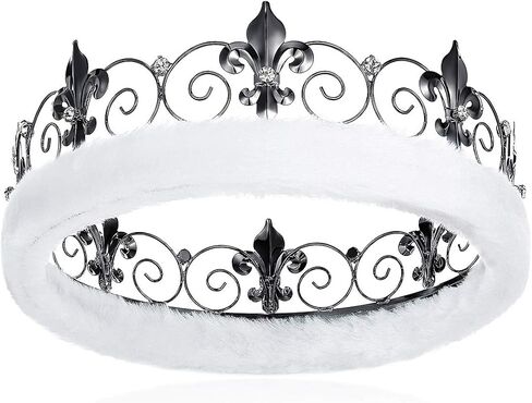 YZHSTONE Men Birthday King Crown Adult Male Costume Prom Bridal Wedding King Crowns Black Metal Crown in Saudi Arabia