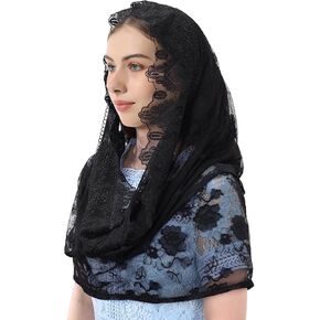 Mantveil حجاب الكنيسة الكاثوليكية للنساء: حجاب على الطراز الإسباني على شكل إنفينيتي من الدانتيل مانتيلا لتغطية رأس الكنيسة اللاتينية in Kuwait