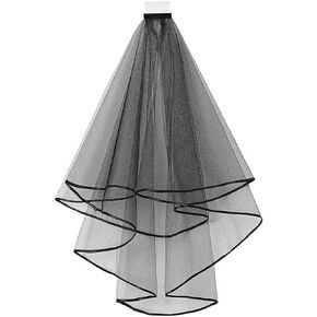 FaYaCa Wedding Veil, Veil for Bride Wedding, Bridal Veil, Wedding Bridal Veils, Double Tier Ribbon Edge Short Veil with Comb