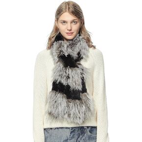 Women Real Fur Scarf Winter Fluffy Warm Luxury Long Shawl Fox Fur and Rabbit Fur Scarves Neck Warmer in Saudi Arabia