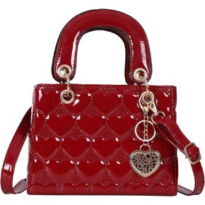 Qiayime المحافظ وحقائب اليد للنساء لامعة براءات الاختراع السيدات بولي Leather الجلود قمة الموضة مقبض حقيبة الكتف Crossbody حقائب اليد in Kuwait