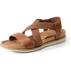 DREAM PAIRS Women's Comfortable Low Wedge Sandals, Open Toe Slip On Strappy Flat Sandals with Elastic Ankle Strap in Saudi Arabia