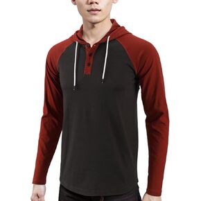 HETHCODE Men's Casual Classic Retro Slim Fit Workout Hiking Gym Lightweight Active Hoodie T Shirts