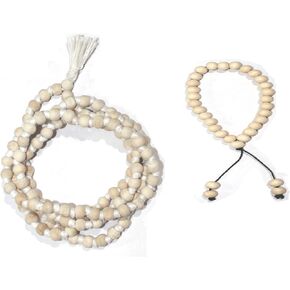 IS4A 8MM TULSI HOLY BASIL PRAYER BEADS JAPA MALA NECKLACE HAND KNOTTED KARMA (108+1) BEADS BLESSED & ENERGIZED HINDU TIBETAN BUDDHIST SUBHA ROSARY