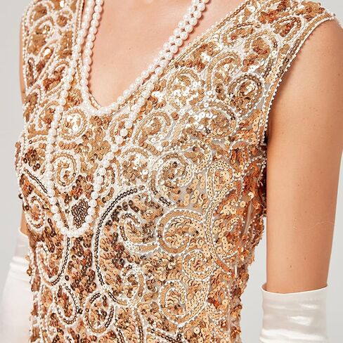 فساتين IDOPIP النسائية الزعنفة 1920s Gatsby الترتر مهدب شرابات فستان 20s هدير حفل زفاف كوكتيل ثوب مسائي in Kuwait