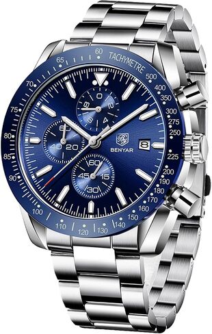 BENYAR Classic Fashion Elegant Chronograph Watch Casual Sport Leather Band Mens Watches 5140L in Saudi Arabia
